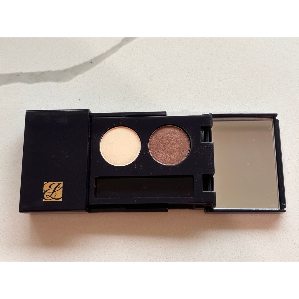 New Estee Lauder Signature Silky Eyeshadow Duo 02 Cappuccino Slide Case